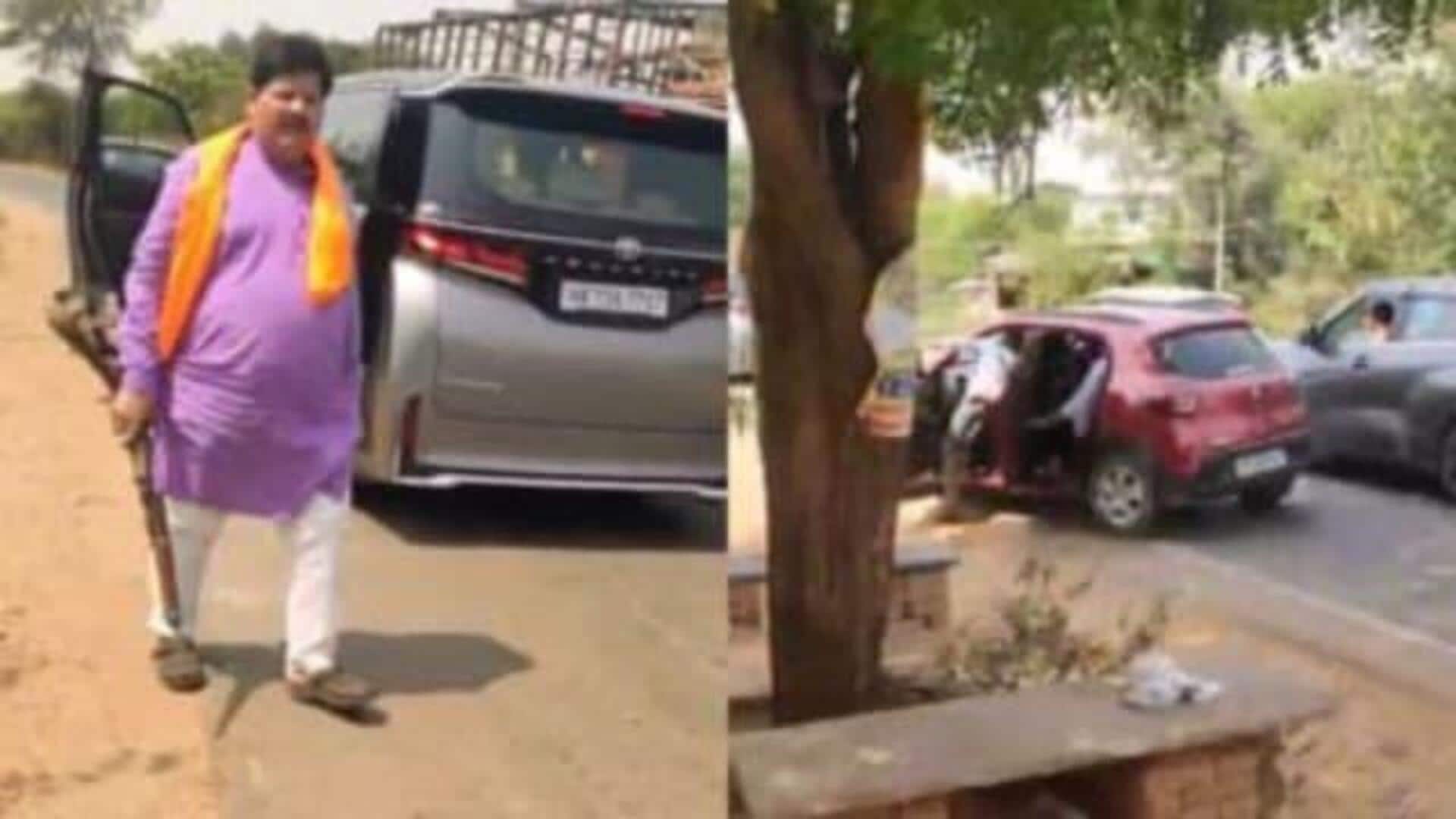 Madhya Pradesh MLA saves man from masked assailants, brandishes gun Madhya Pradesh MLA saves man from masked assailants, brandishes gun
