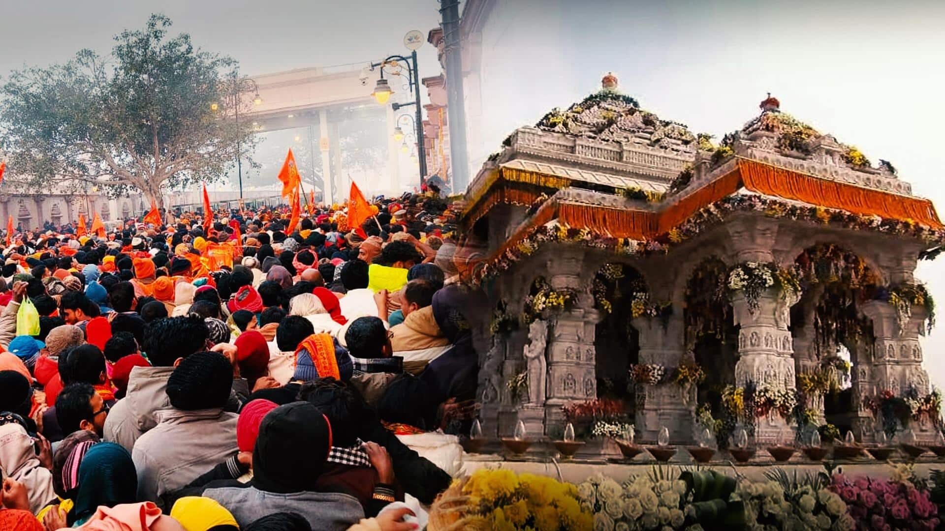 Sea of devotees at Ram Mandir, a day after consecration