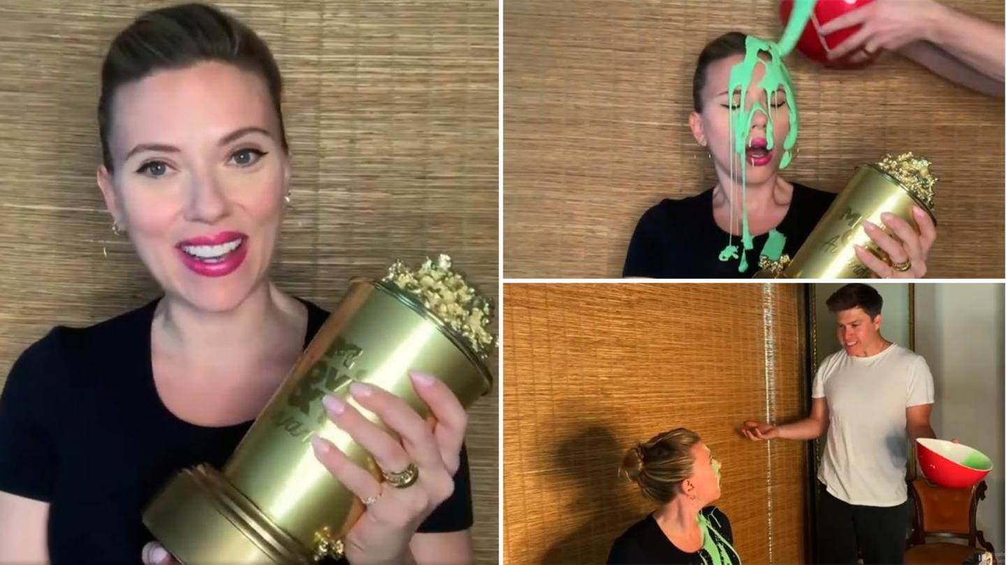 When Scarlett 'Black Widow' Johansson got 'slimed' during the ceremony When Scarlett 'Black Widow' Johansson got 'slimed' during the ceremony