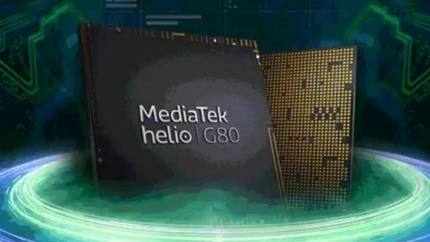 It draws power from a MediaTek Helio G80 processor It draws power from a MediaTek Helio G80 processor