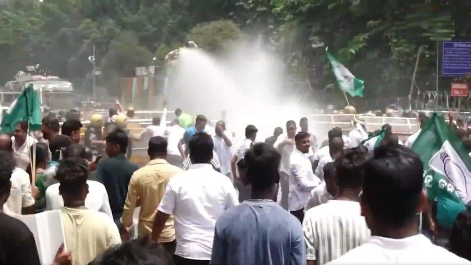 Odisha: Massive protest over student's self-immolation; police use water cannons Odisha: Massive protest over student's self-immolation; police use water cannons