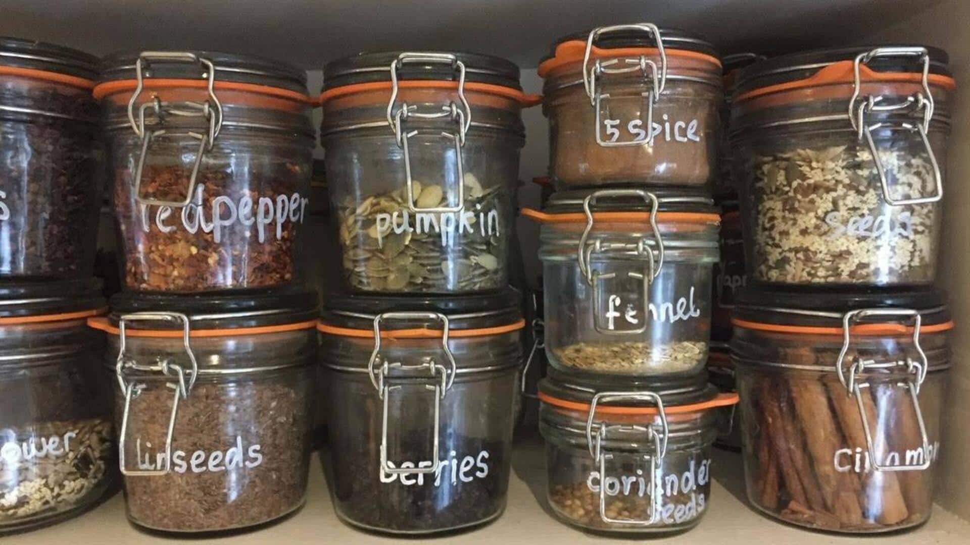 Keep your kitchen organized with glass jars
