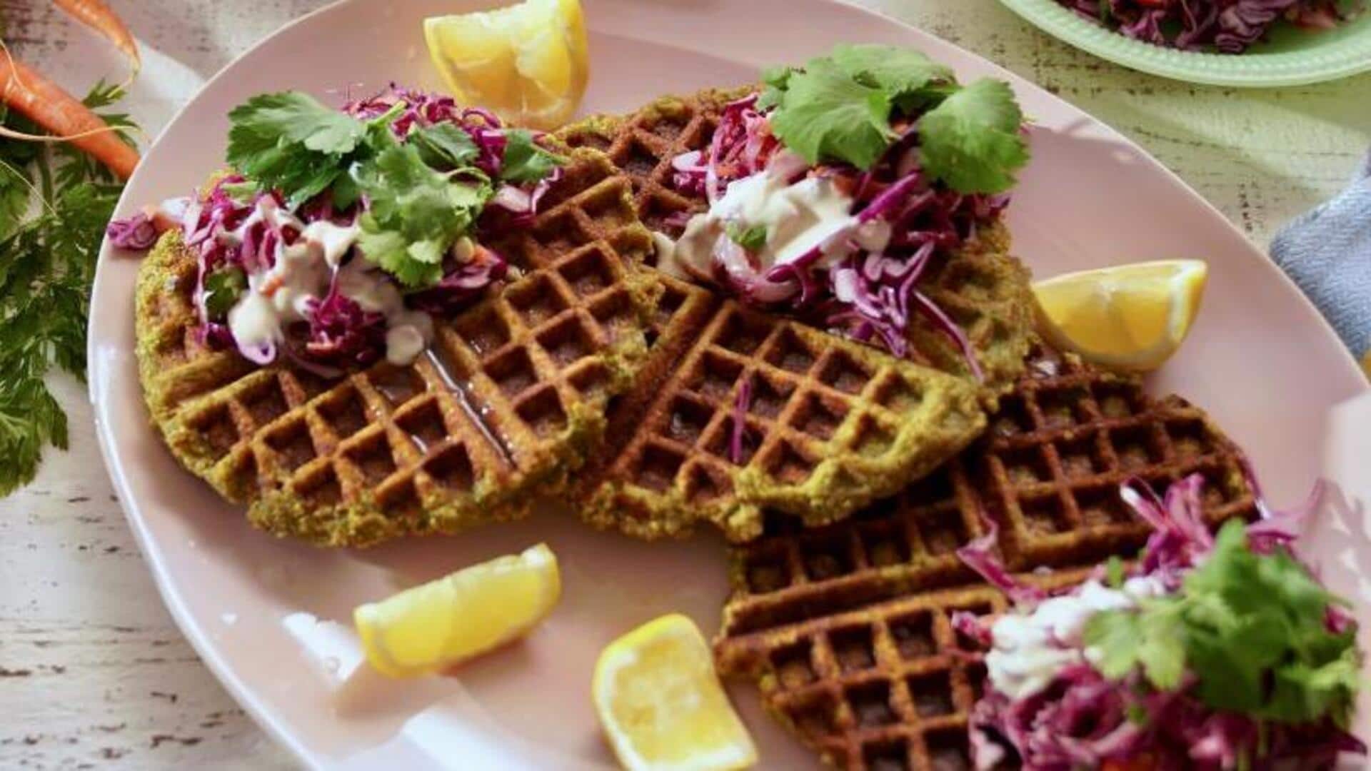 Serve your guests some delicious fusion falafel waffles