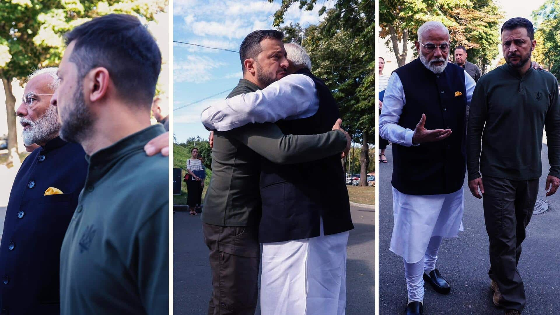 Watch: Modi reaches Ukraine; greeted with namastes, hug