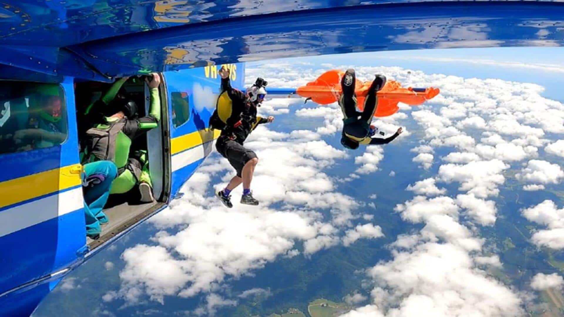 Video: Skydiver's parachute gets stuck on plane's tail at 15,000ft