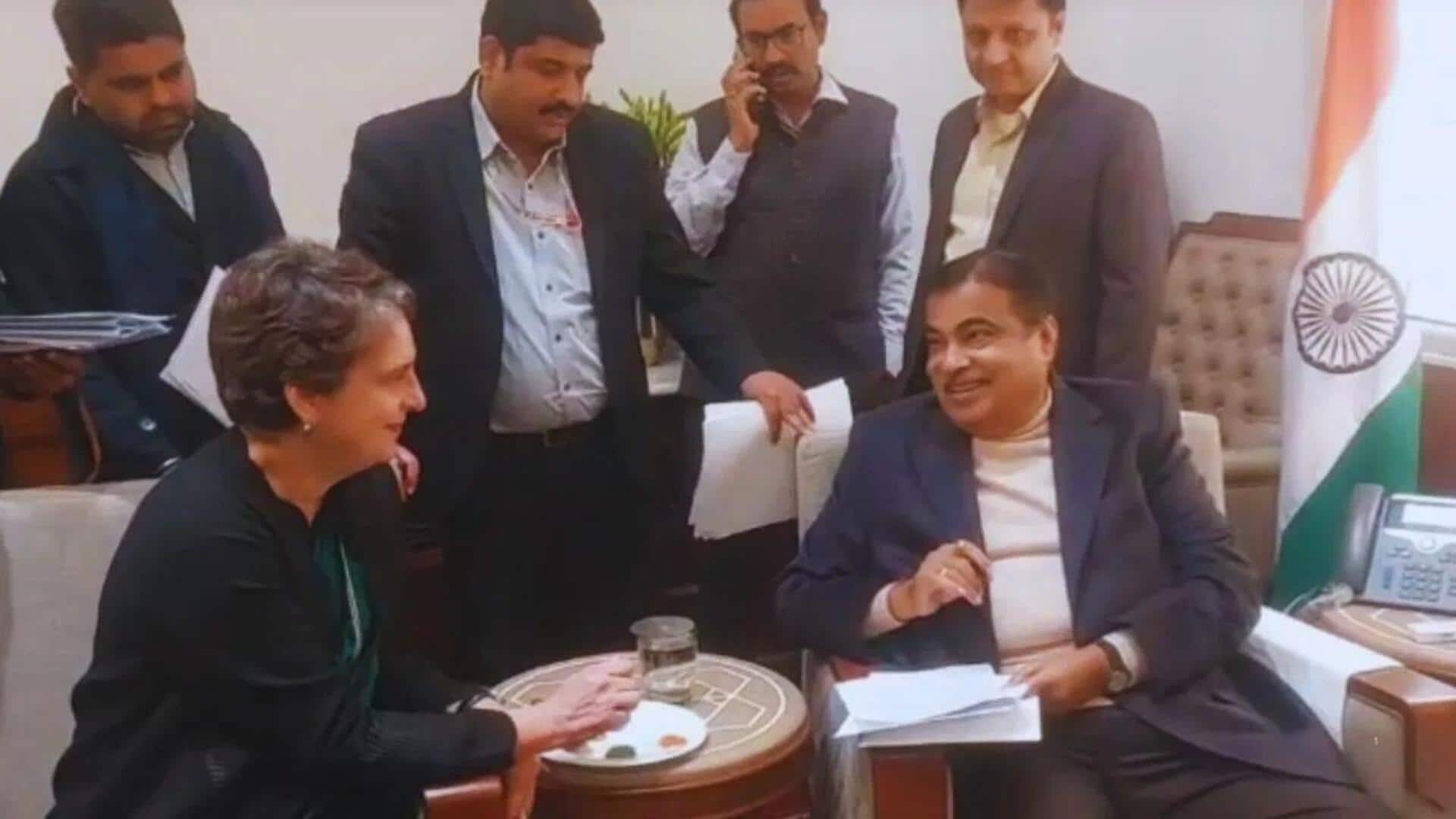 Priyanka Gandhi meets with Nitin Gadkari; here's what happened