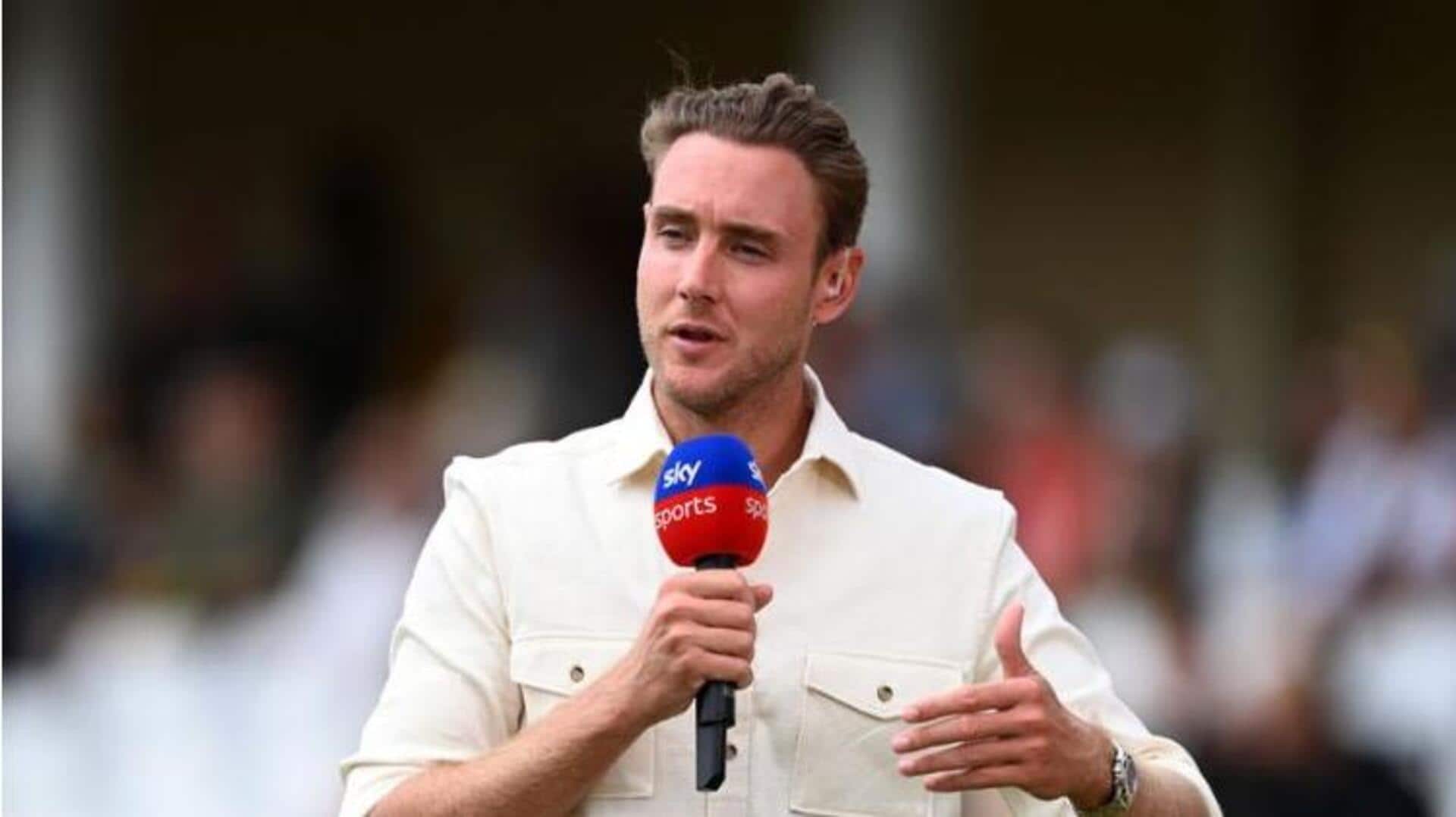 Stuart Broad reacts to his viral reaction during England's collapse
