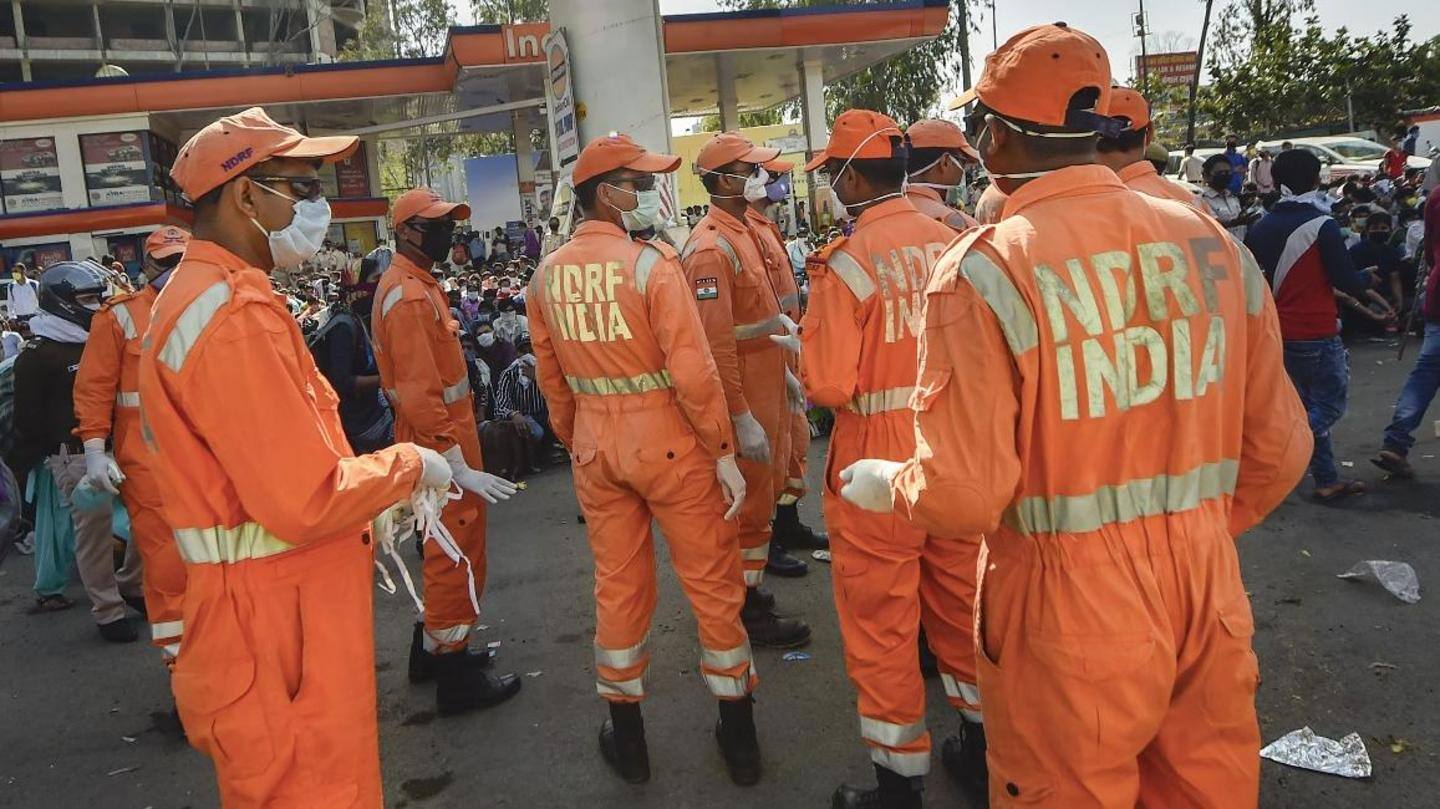 Disaster relief, fire brigade teams deployed Disaster relief, fire brigade teams deployed