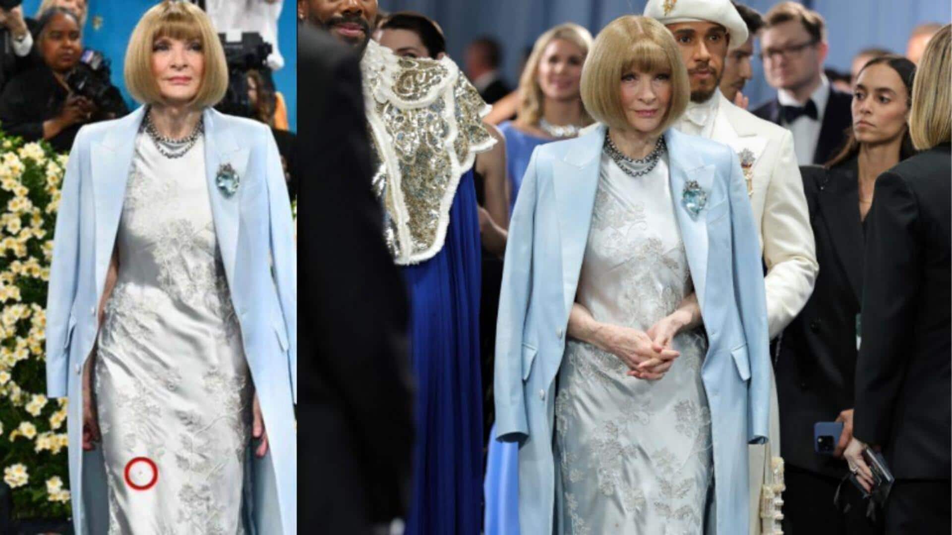 Anna Wintour's Met Gala gown marred by 'mysterious' stain Anna Wintour's Met Gala gown marred by 'mysterious' stain
