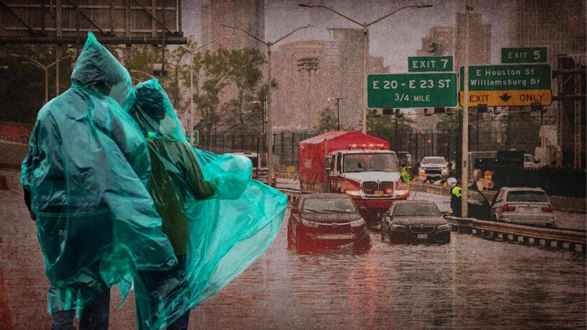 Heavy rain floods New York City, prompts airport delays, chaos