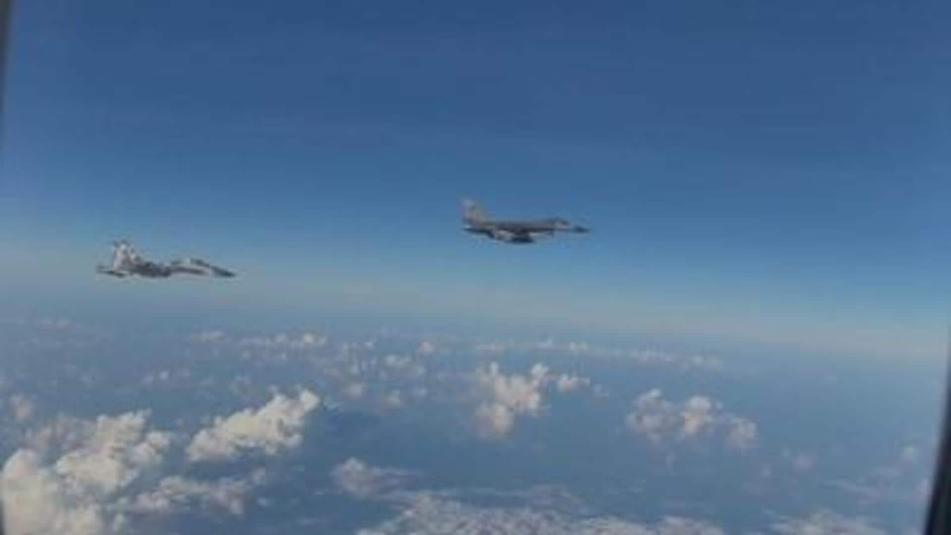 Video: Indonesian Air Force's F-16, Sukhoi-30 escort Modi's aircraft 