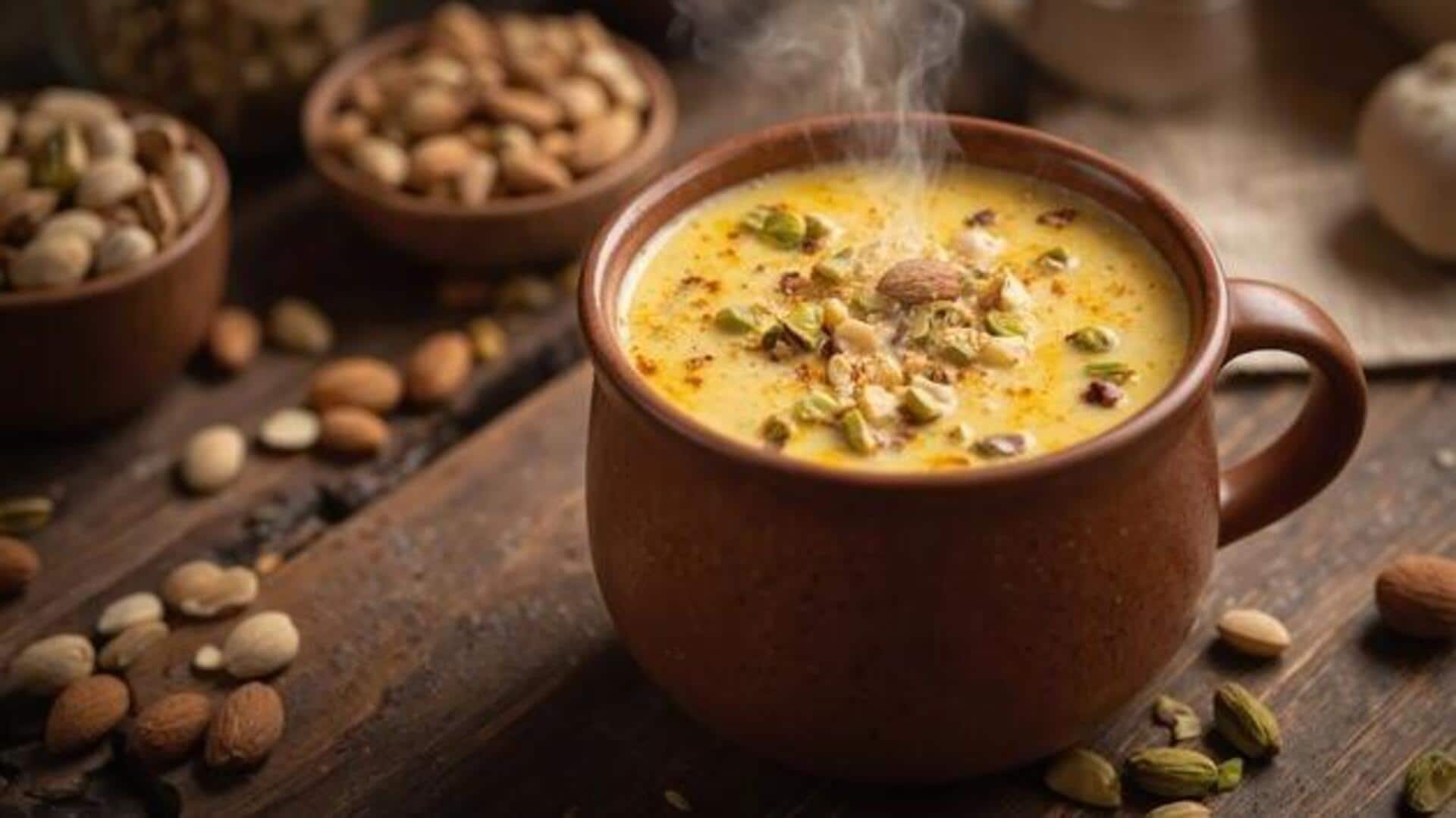 Saffron pistachio milk: A nutritious morning drink