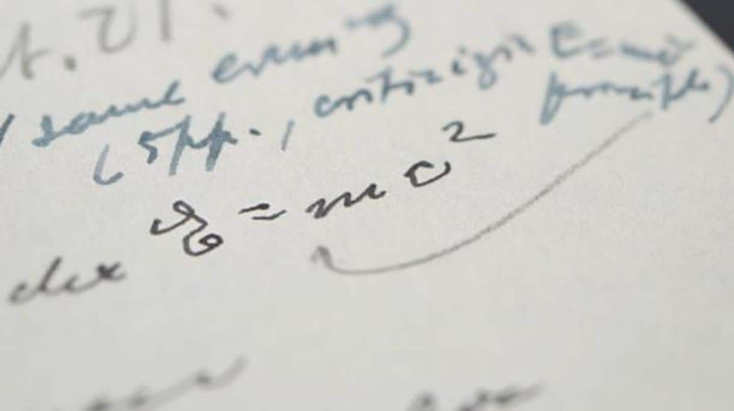 Sole instance of handwritten equation in private hands Sole instance of handwritten equation in private hands