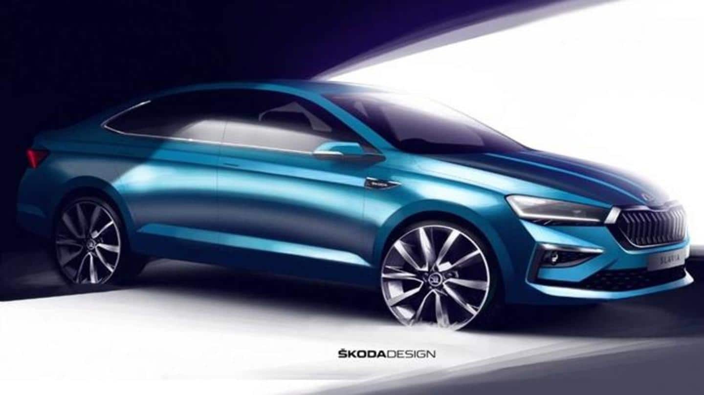 Prior to global debut, SKODA SLAVIA previewed in official sketches