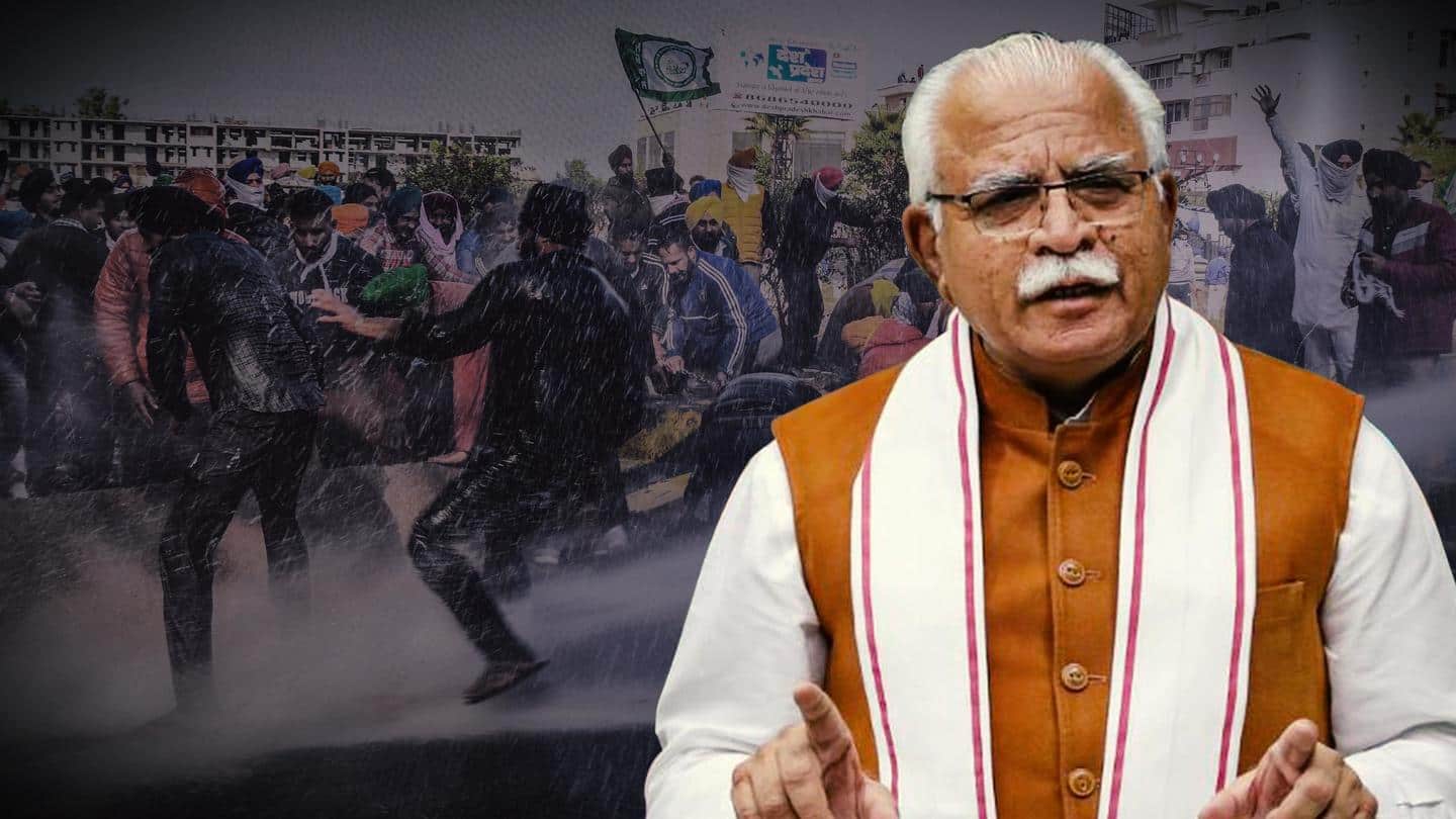 Farmers protest at Haryana CM Khattar's house; water cannons used