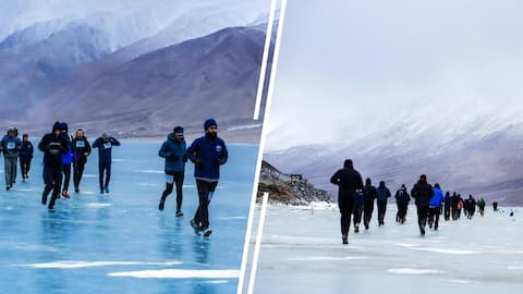 Ladakh hosts world's highest frozen lake marathon