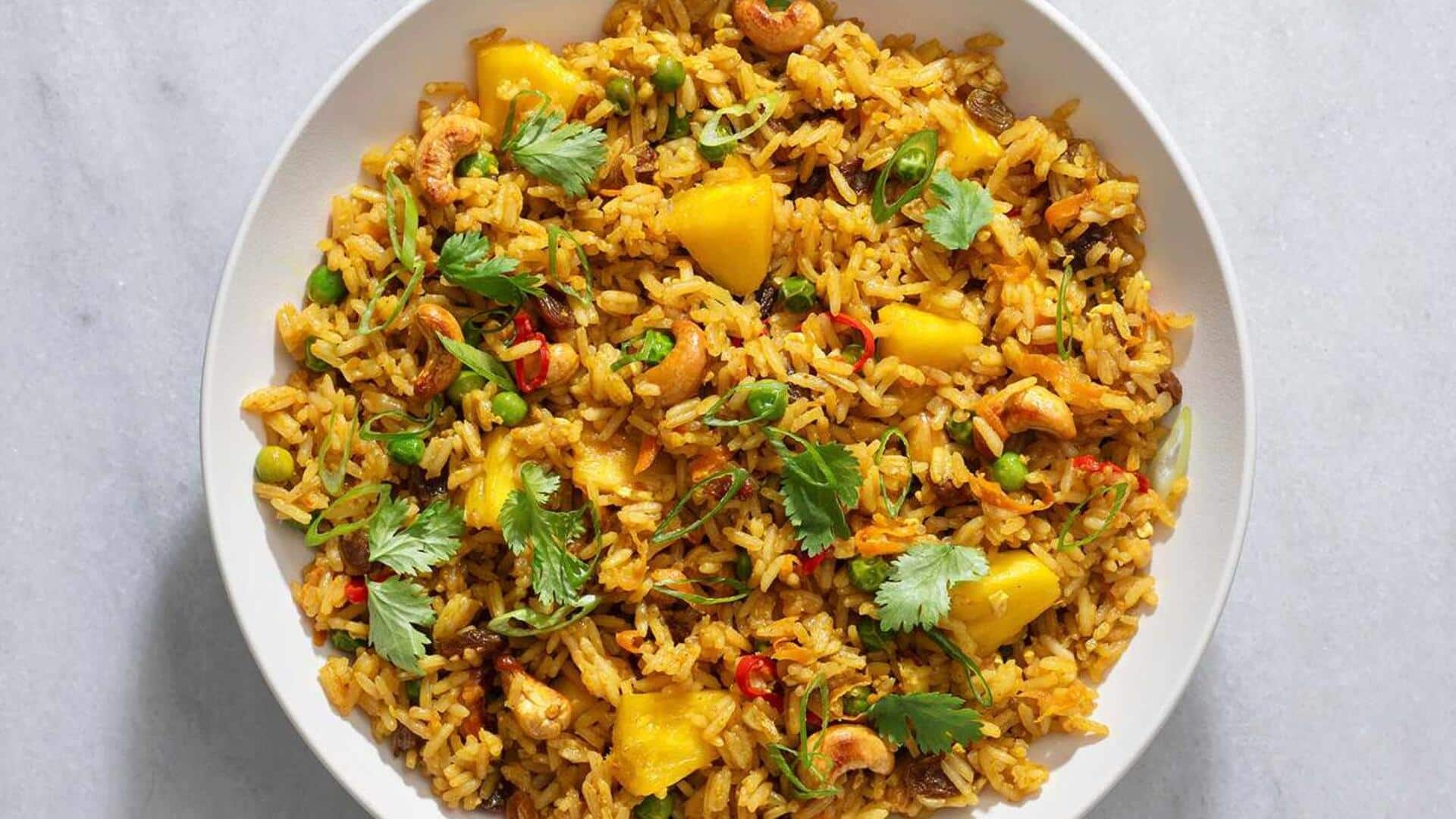 Your guests will love this Fusion Thai pineapple fried rice