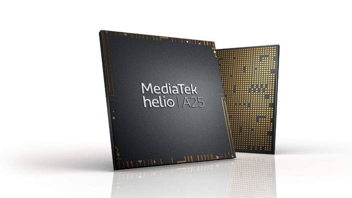 A MediaTek Helio A25 chip powers the device A MediaTek Helio A25 chip powers the device
