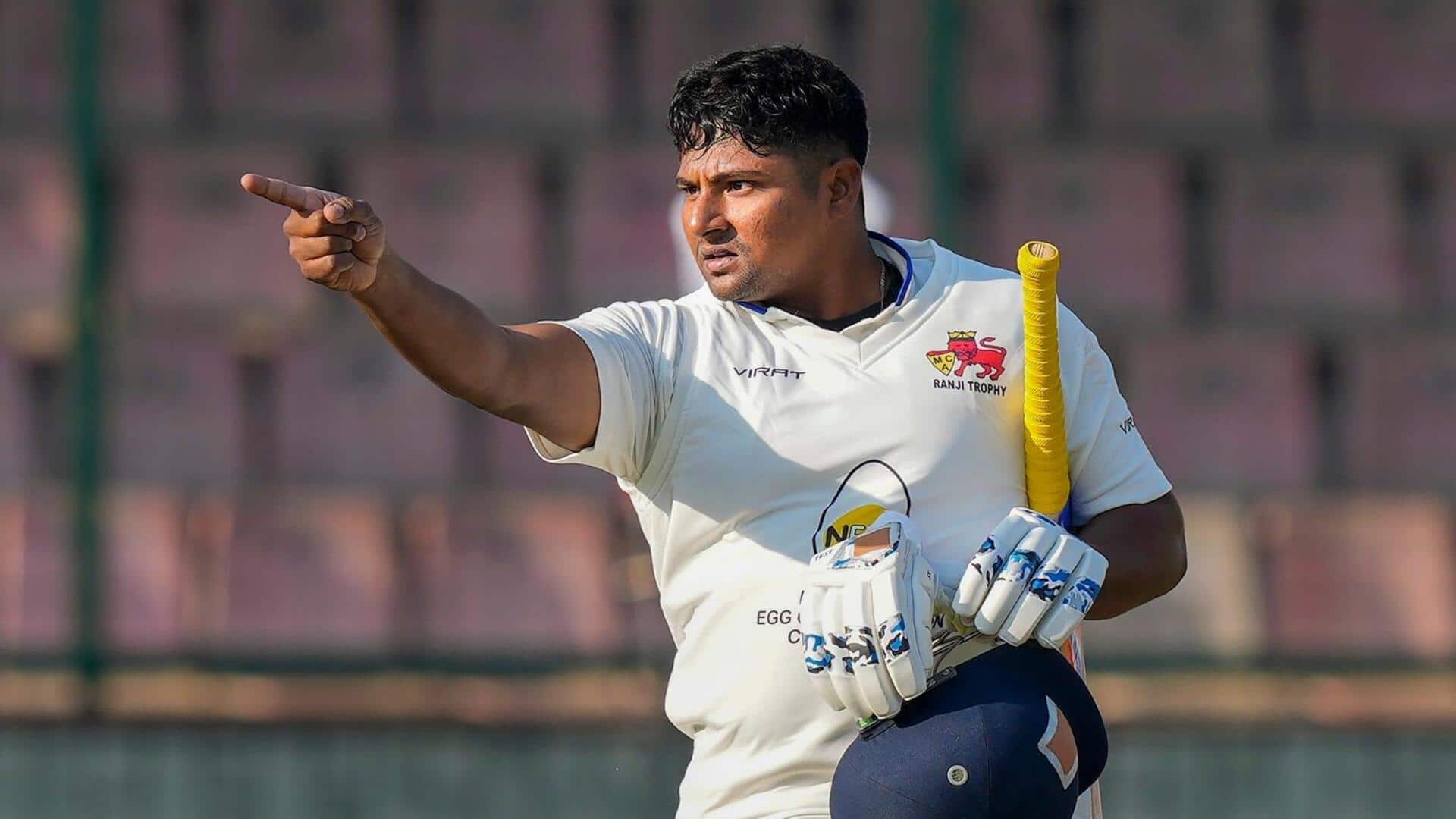Ranji Trophy: Sarfaraz Khan hammers double-hundred versus Hyderabad