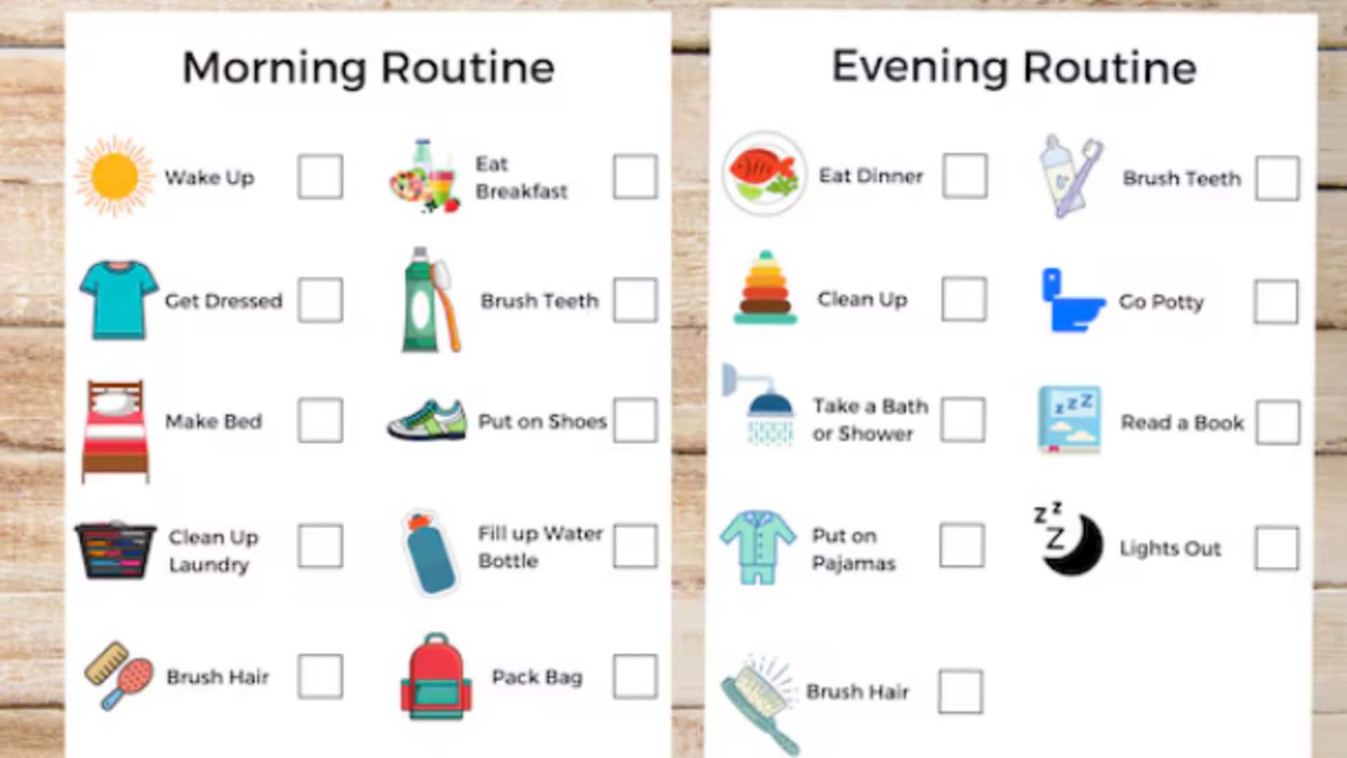 How to set daily routine charts for kids: A guide