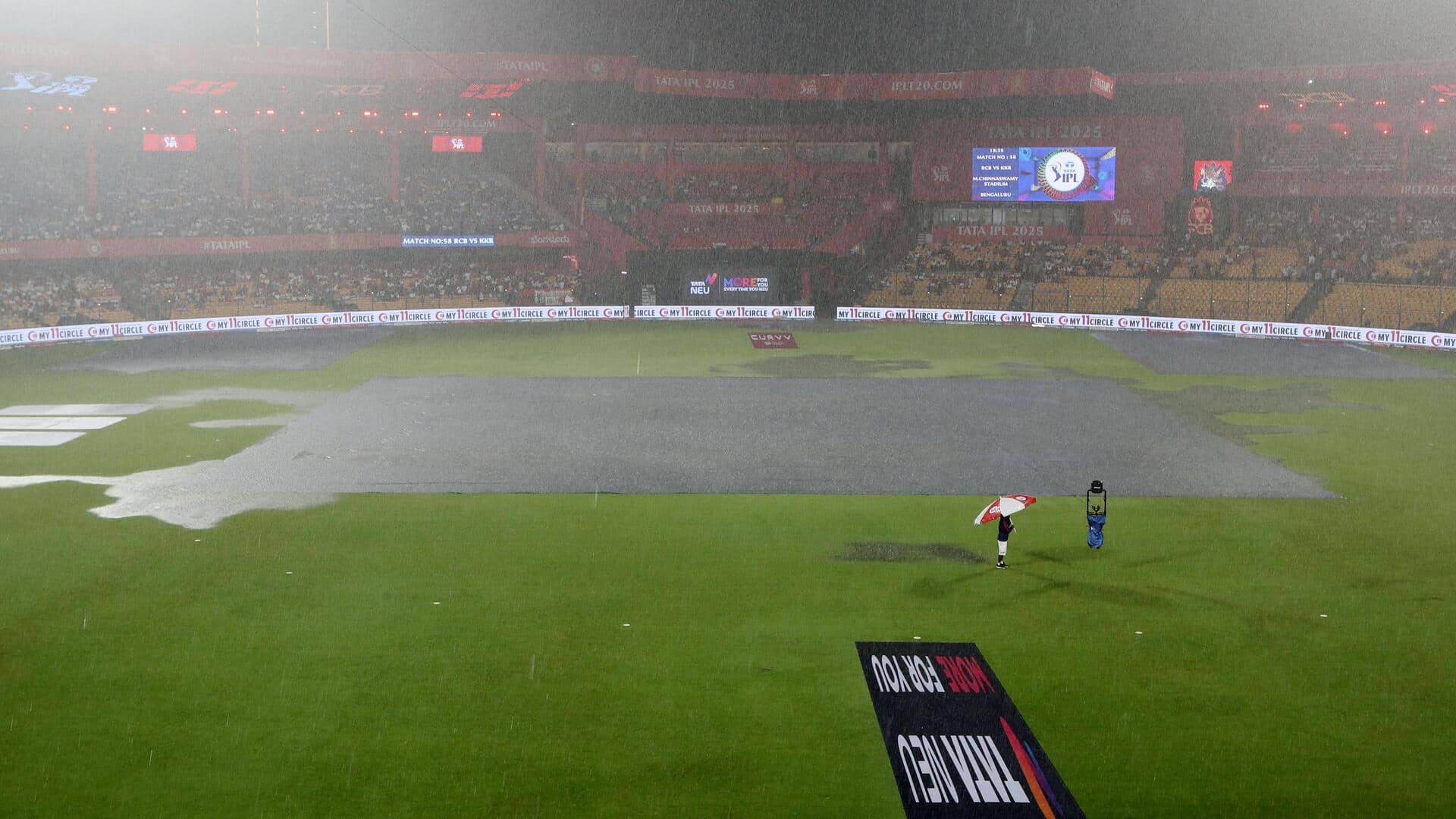 KKR knocked out of IPL 2025 after washout versus RCB KKR knocked out of IPL 2025 after washout versus RCB