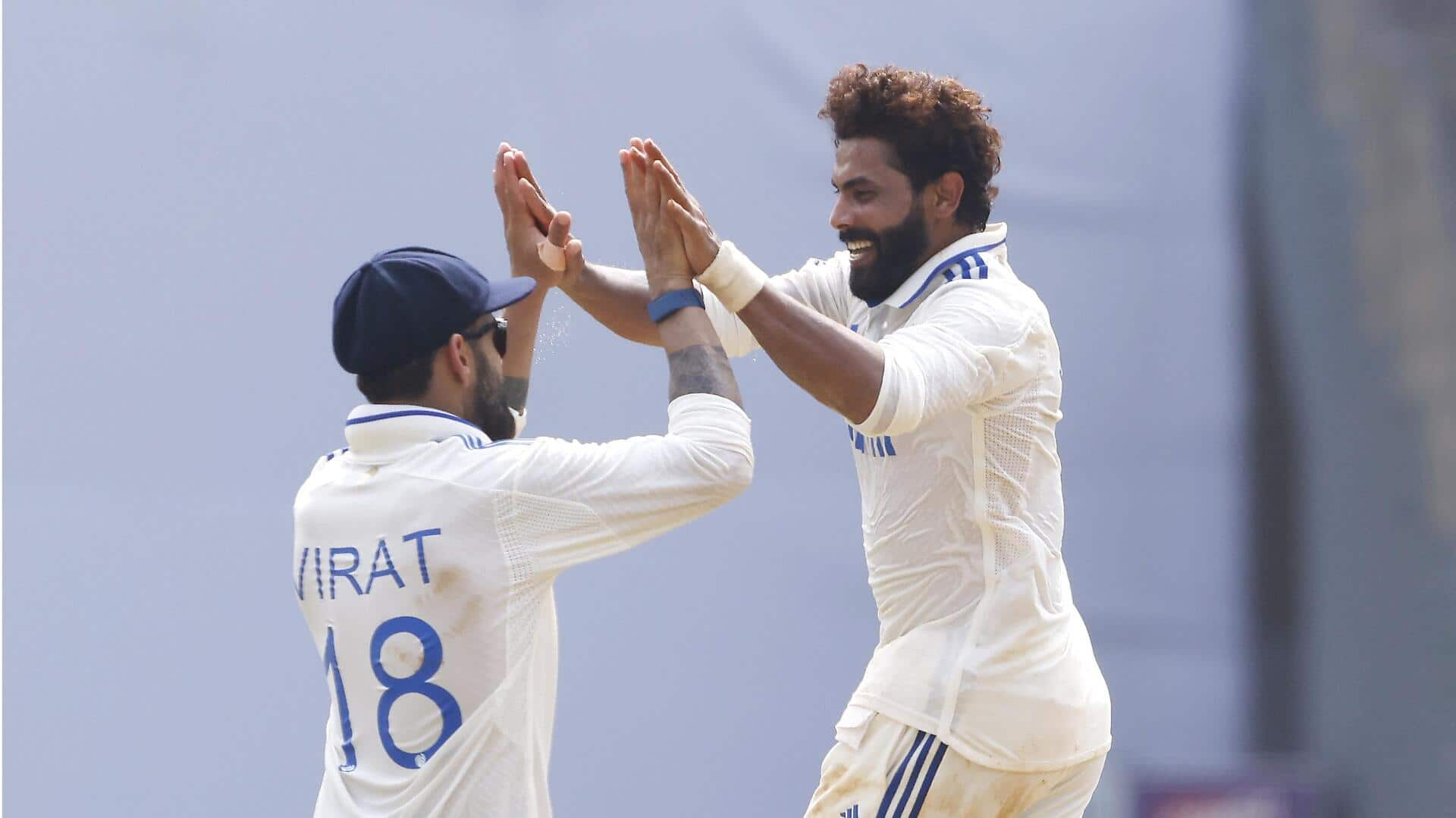 Ravindra Jadeja claims his 14th five-wicket haul in Tests