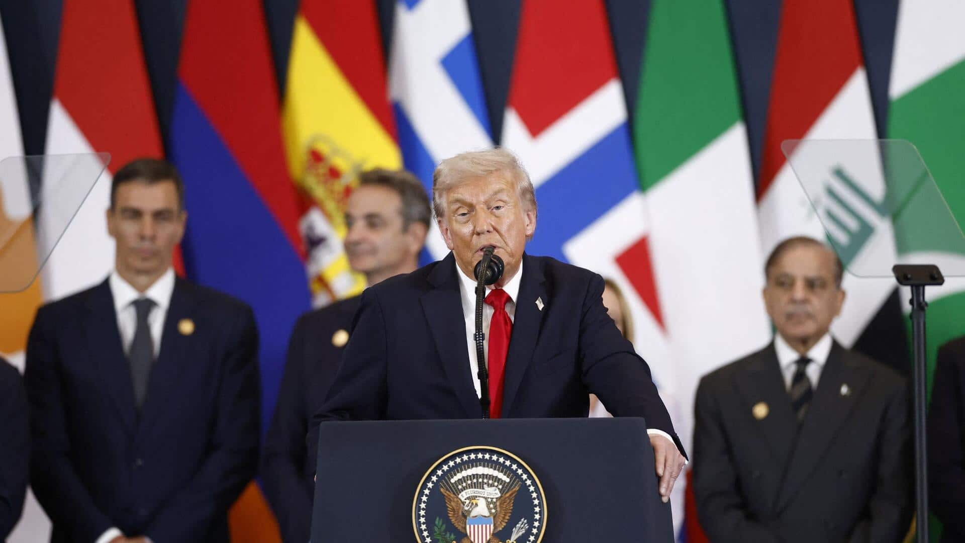 Trump praises 'good friend' Modi in Egypt; Sharif looks on Trump praises 'good friend' Modi in Egypt; Sharif looks on