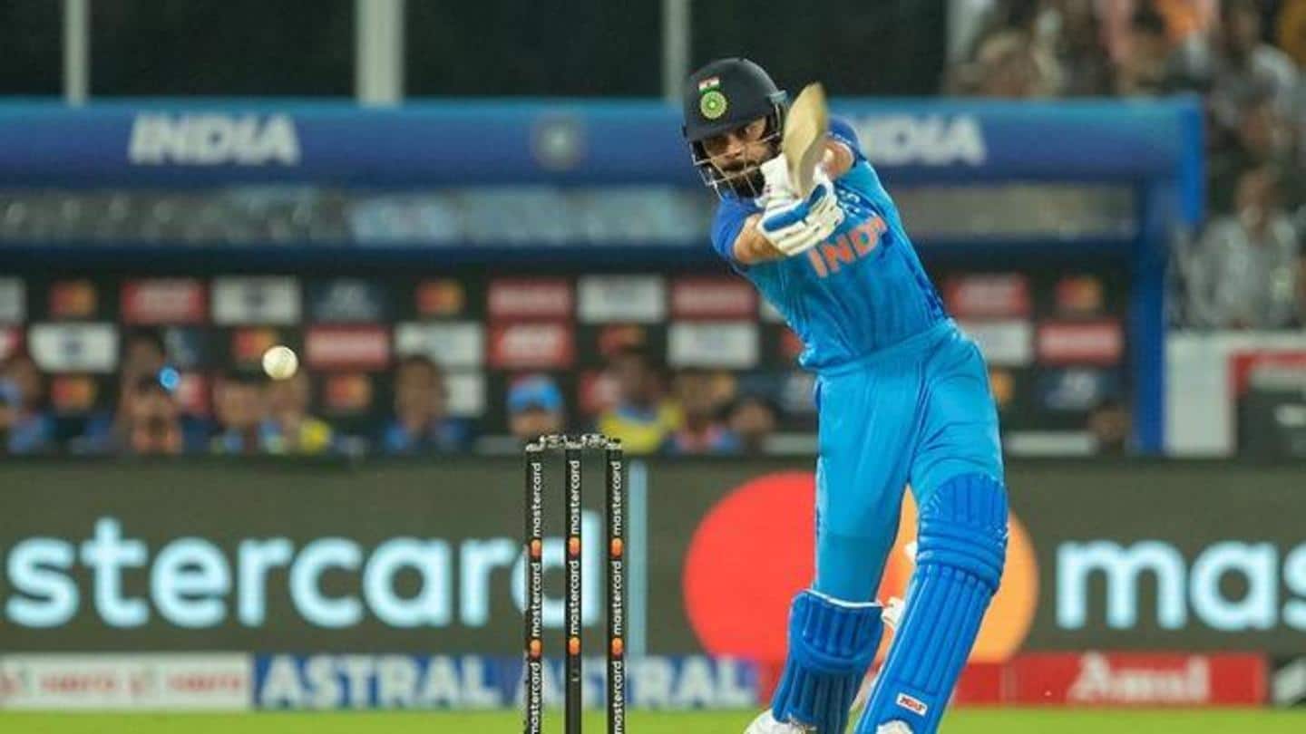 India's Virat Kohli slams his 8th T20I fifty against Australia