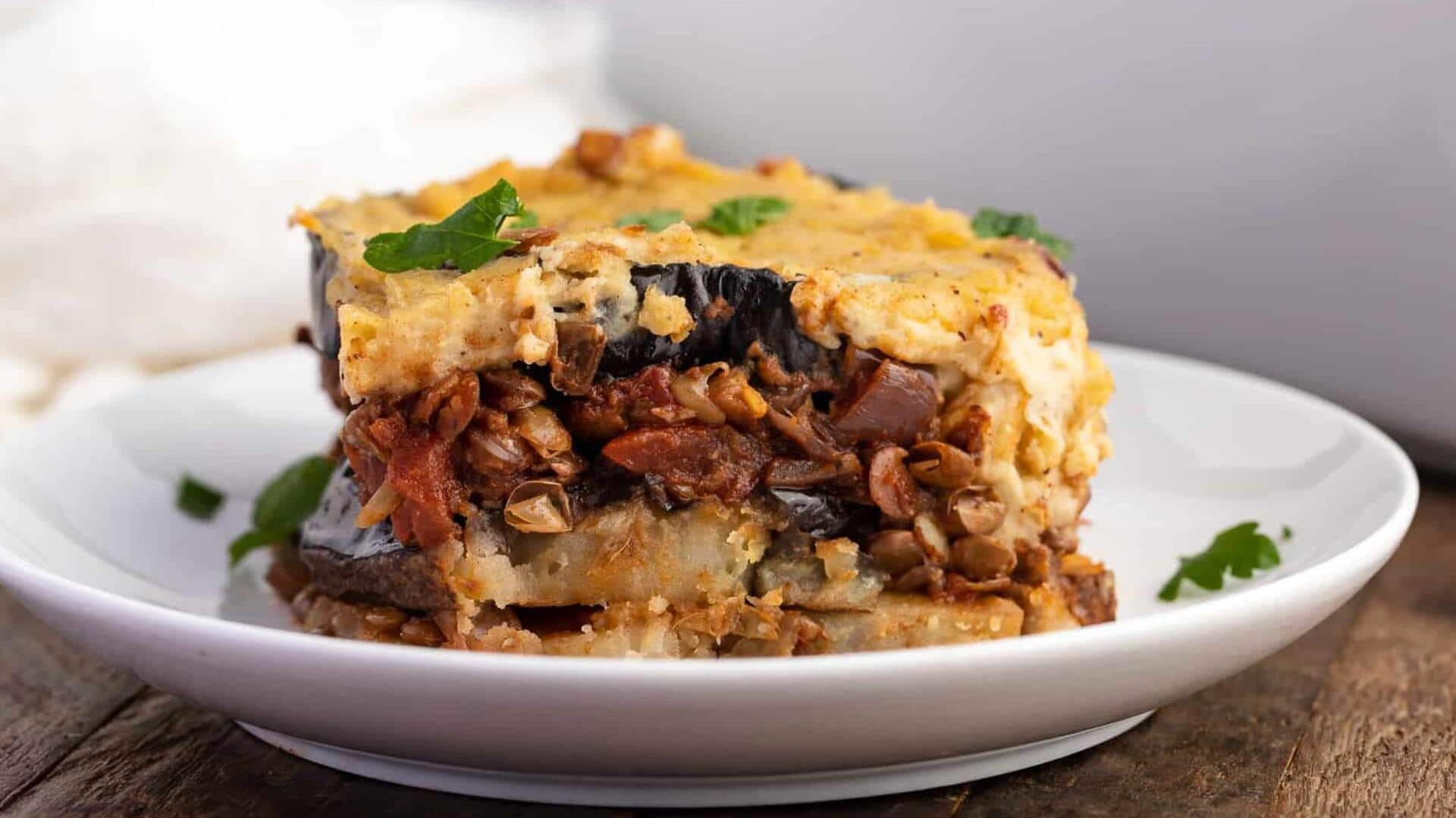 Greek vegan moussaka: A layering tutorial guide