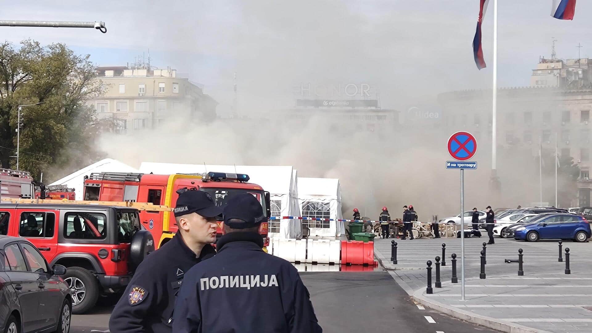 Shots fired outside Serbian parliament; 1 person injured