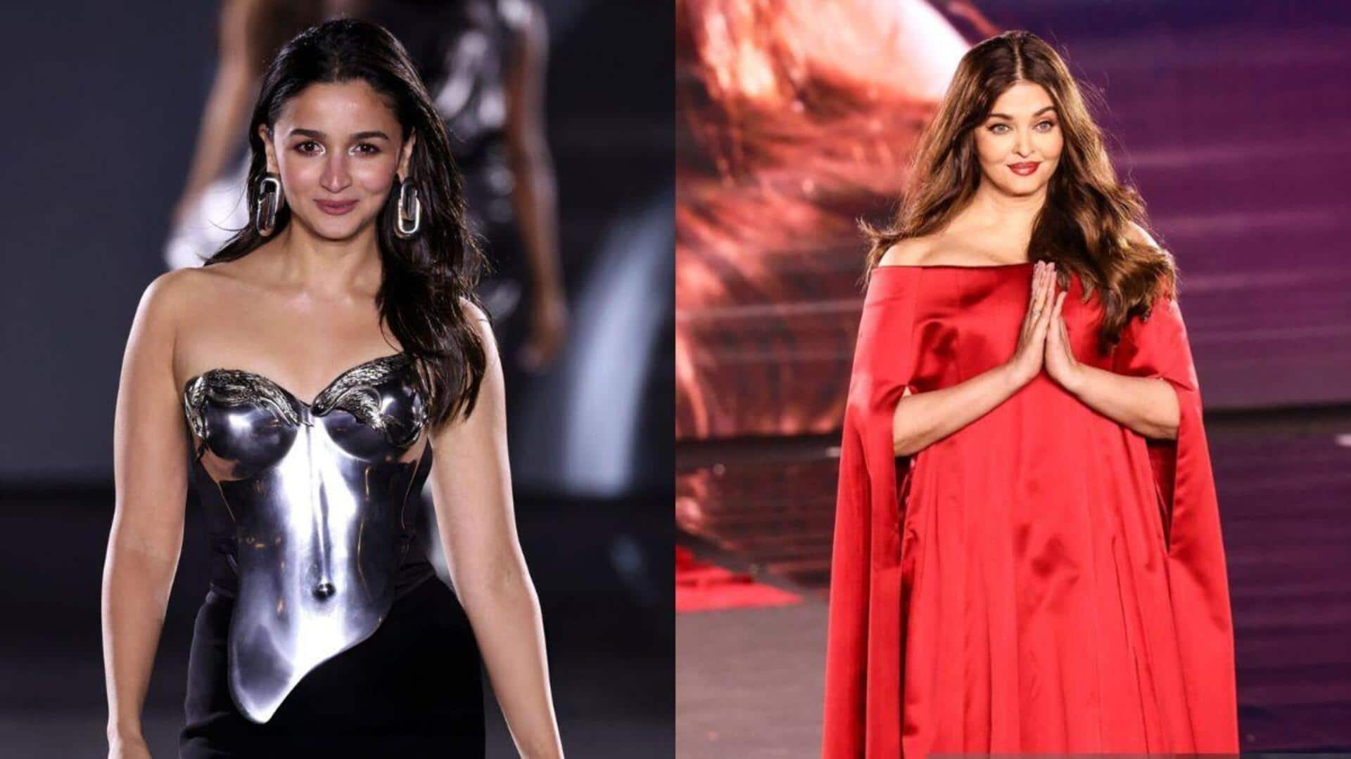 Alia's metallic bustier, Aishwarya's gown rule at Paris Fashion Week