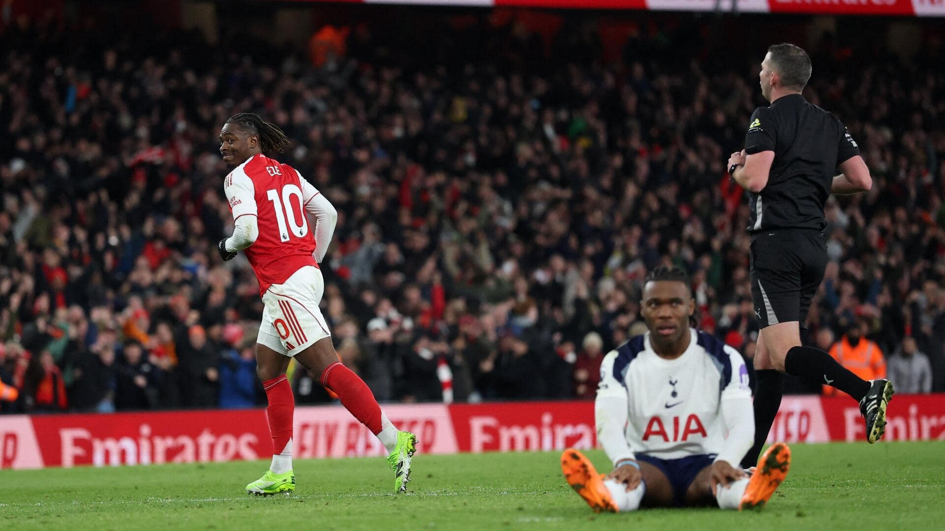 Eberechi Eze's hat-trick helps Arsenal beat Tottenham 4-1: Key stats