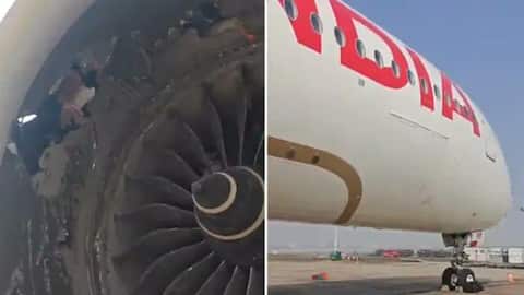 Video: Air India flight engine sucks in baggage container