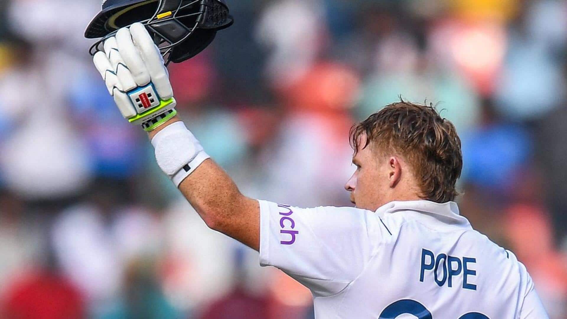 Ollie Pope misses his double-century, breaks records in Hyderabad 