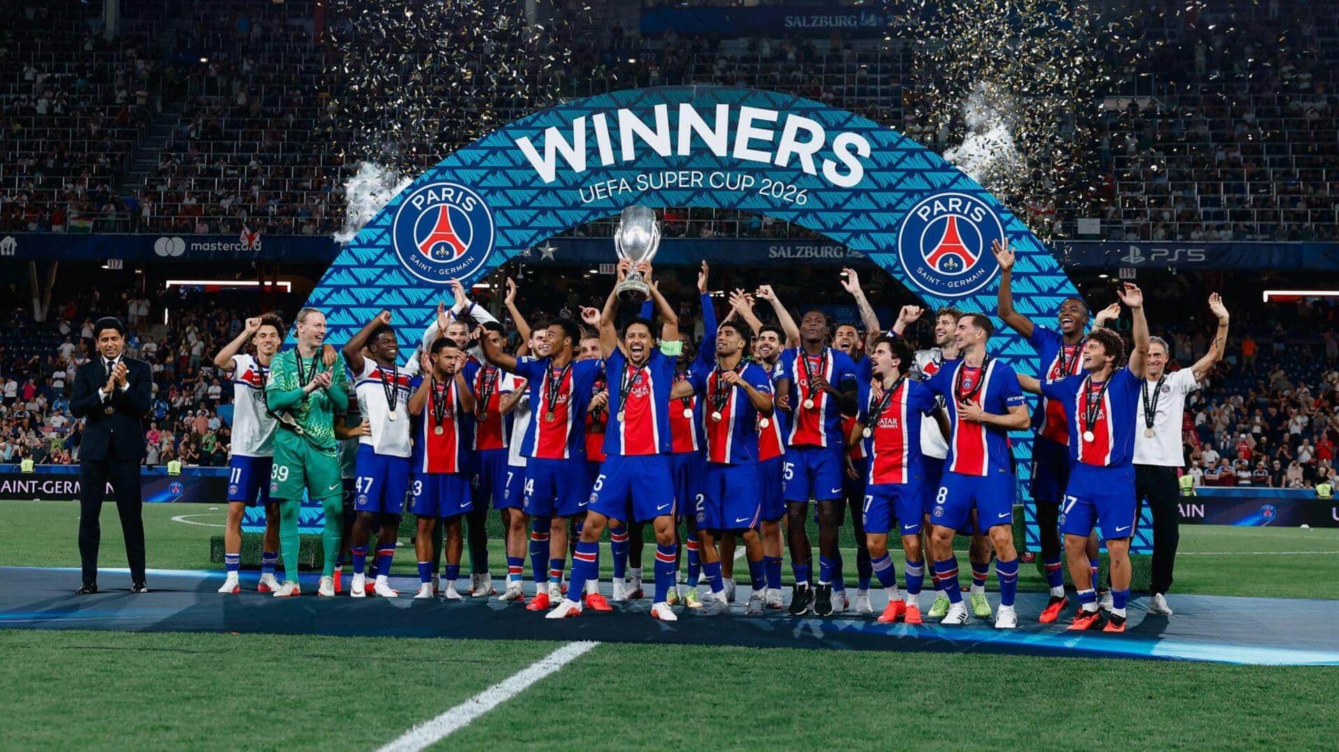 PSG beat Aston Villa to win UEFA Super Cup: Stats