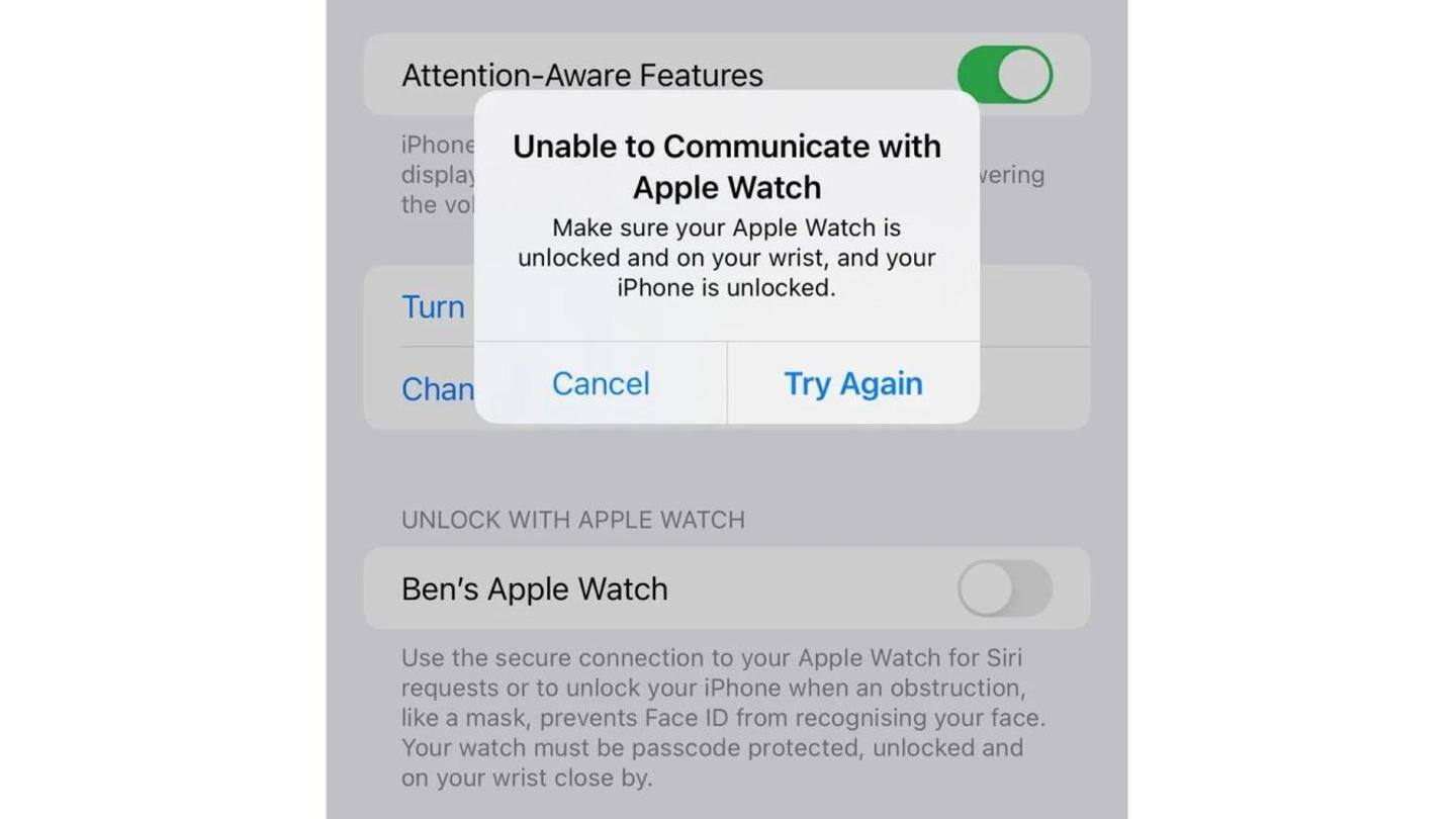 Unlock with Apple Watch doesn't work on iPhone 13 Unlock with Apple Watch doesn't work on iPhone 13