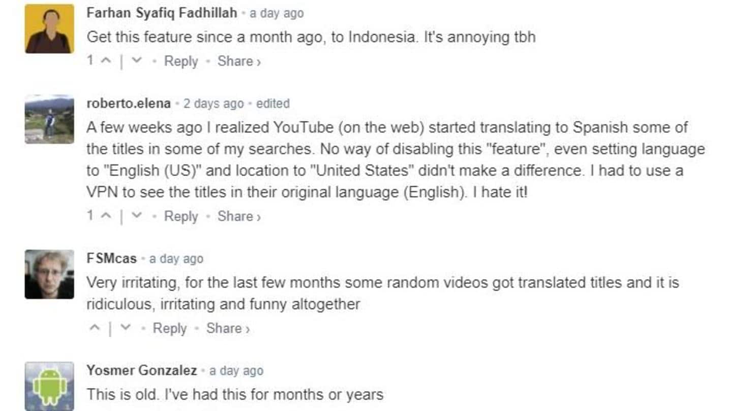 Pengalaman penerjemahan paksa YouTube dapat membuat pengguna enggan