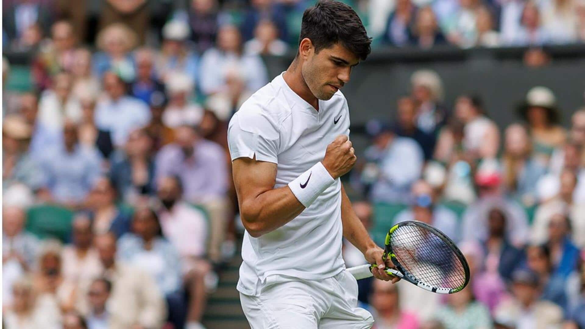 Wimbledon 2024: Carlos Alcaraz begins title defense with straight-set win