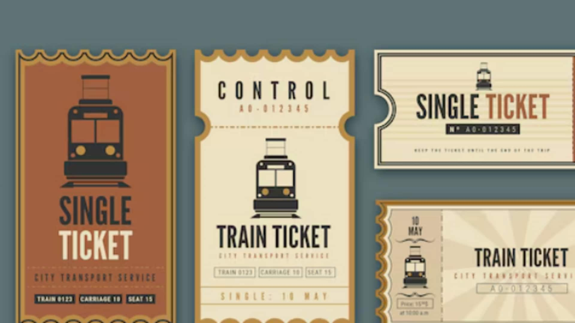 Crafting elegance with vintage train tickets