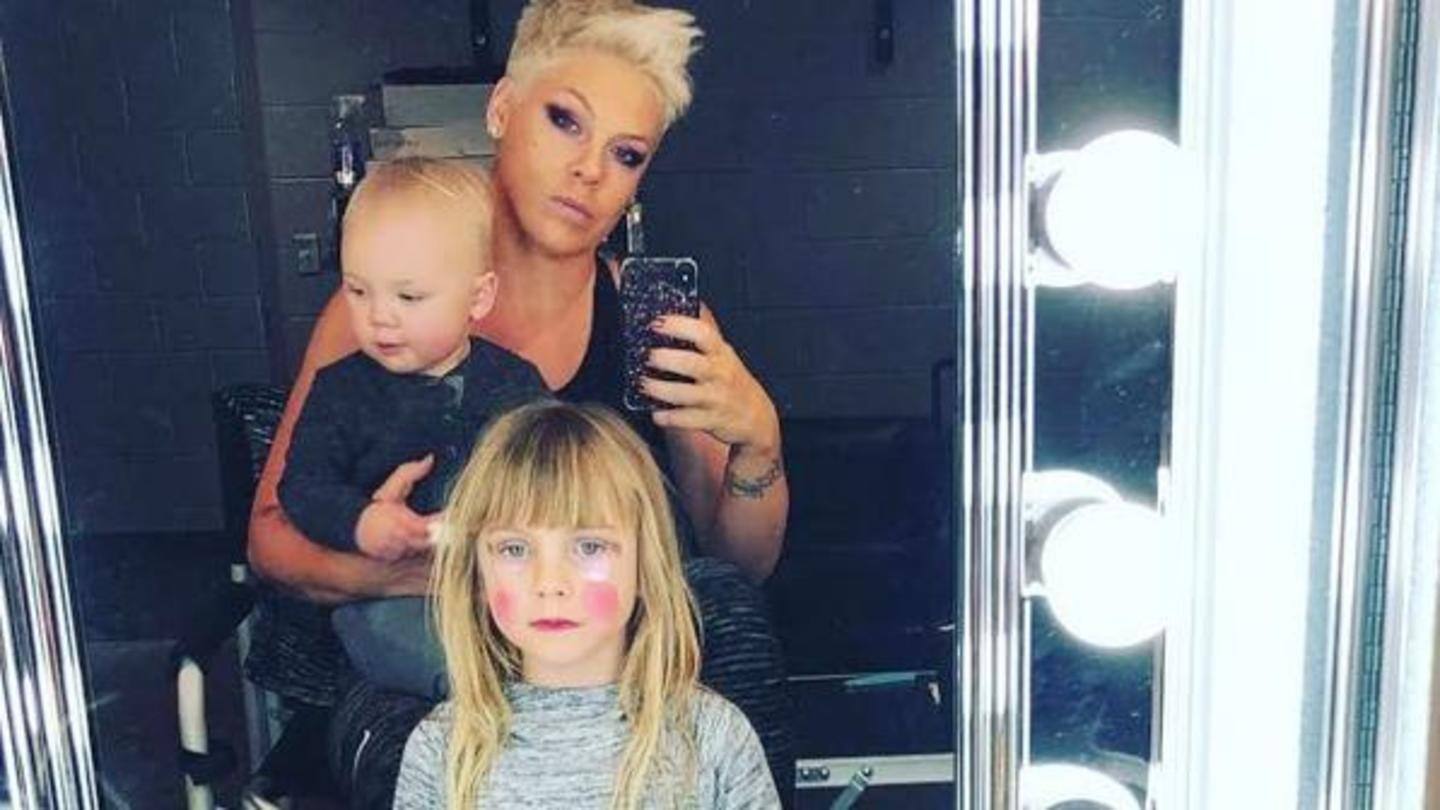 The family travels around with Pink 'making memories together' The family travels around with Pink 'making memories together'