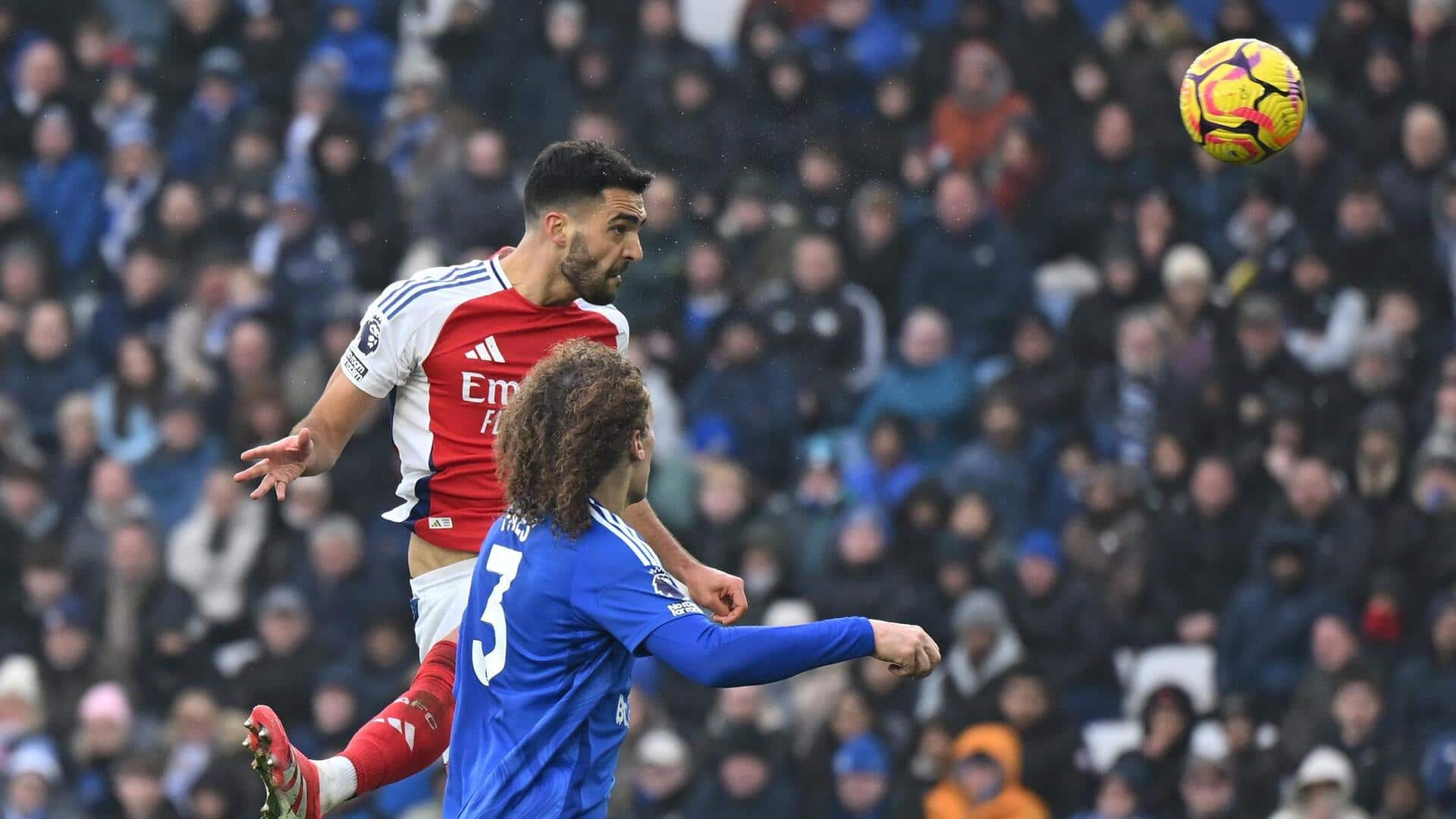 Mikel Merino's double strike seals Arsenal's victory over Leicester City