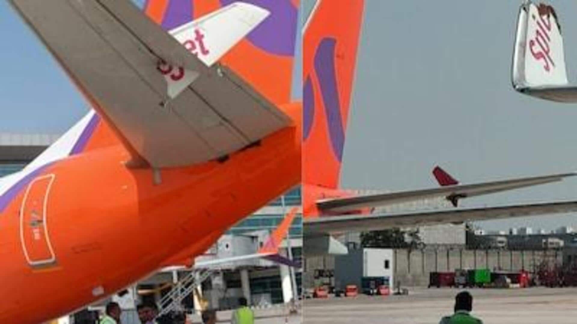SpiceJet plane hits Akasa aircraft while taxiing at Delhi airport 