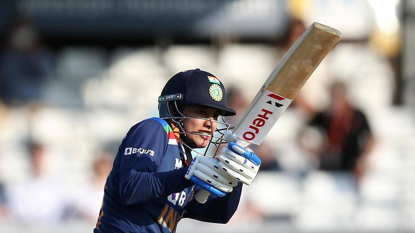 Mandhana slams 13th T20I fifty, Wyatt steps up Mandhana slams 13th T20I fifty, Wyatt steps up