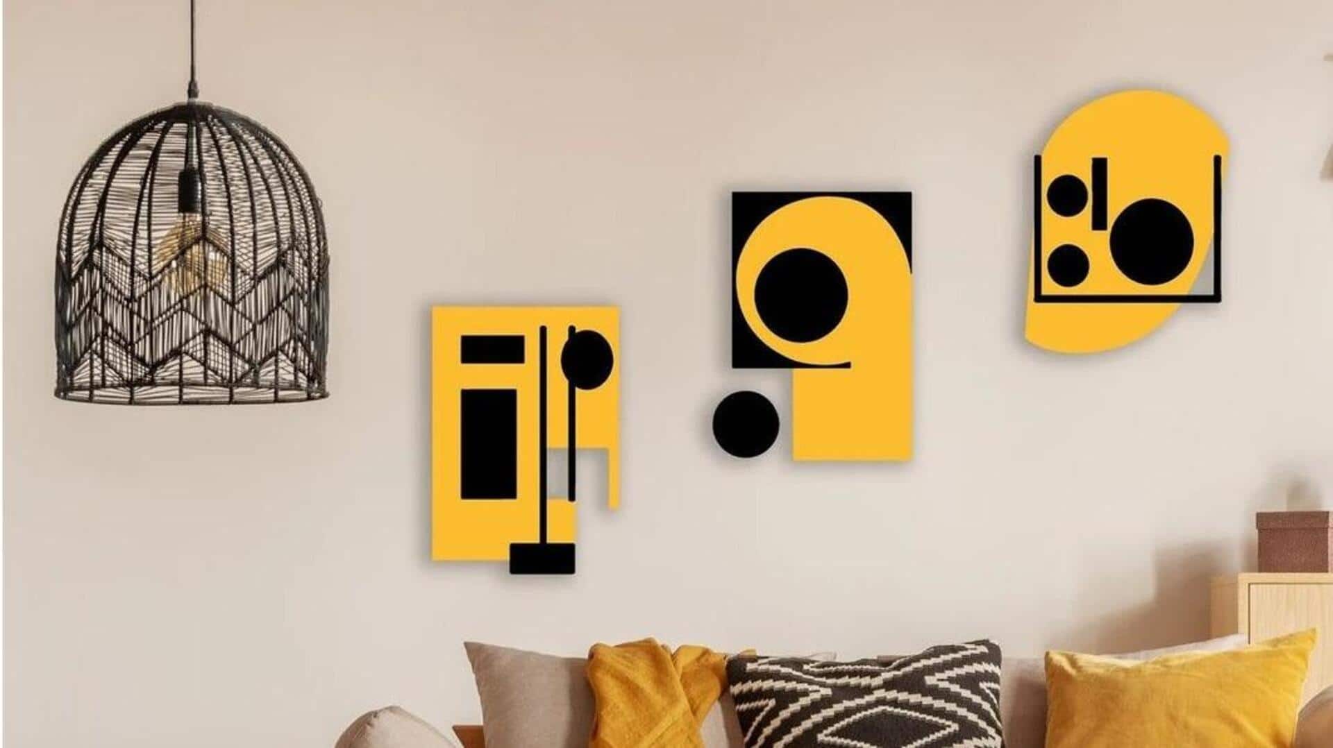 Use geometric wall hangings to add spunk to your space 