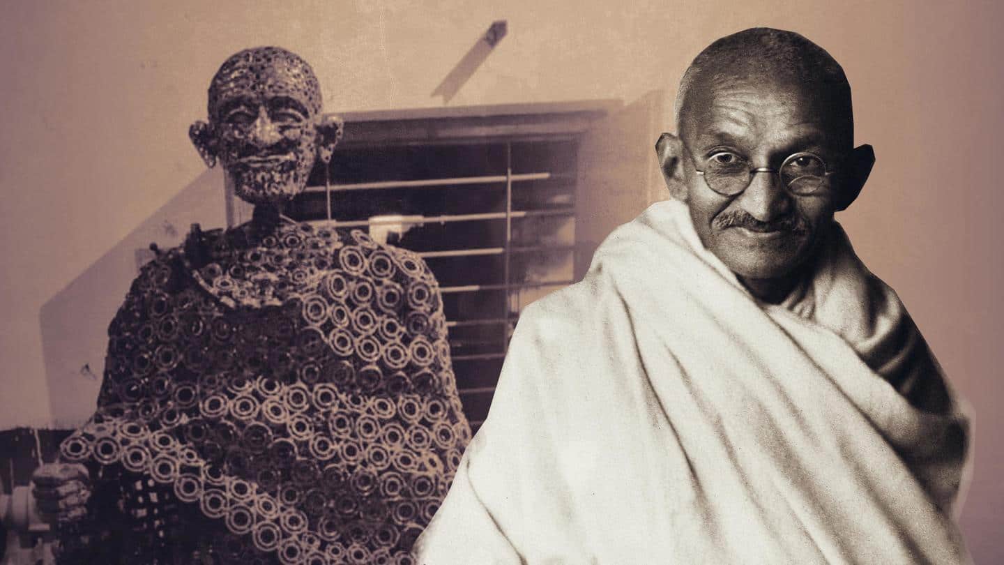 Odisha: ITI students make Mahatma Gandhi's statue out of scraps