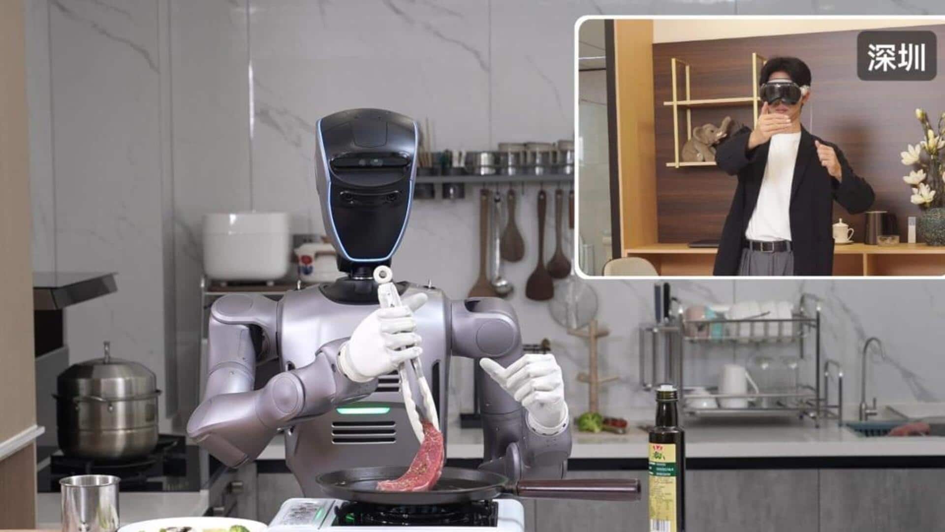This robot can cook steak from 1,800km away using VR This robot can cook steak from 1,800km away using VR