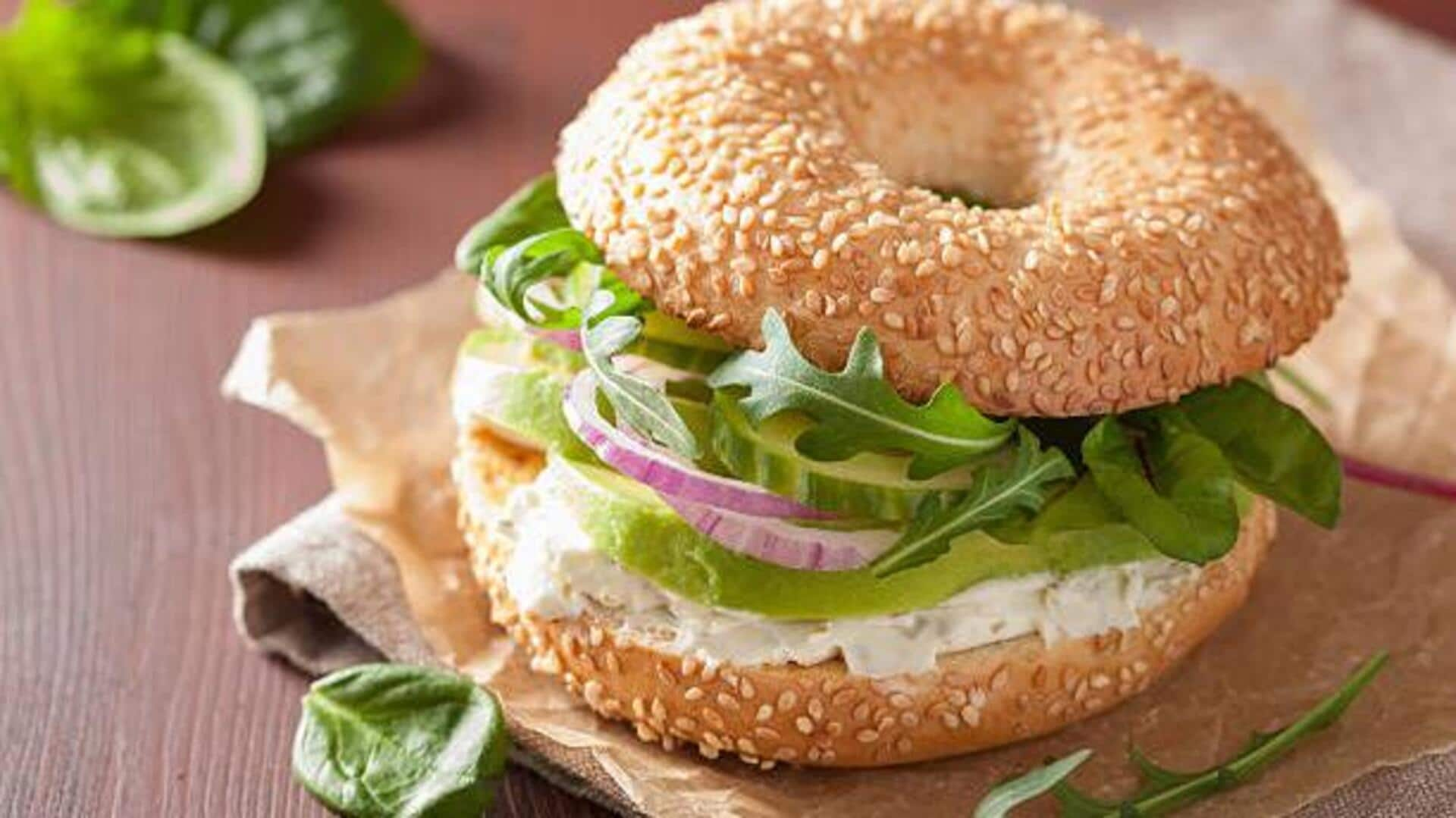 5-minute breakfast: Cucumber cheese bagel