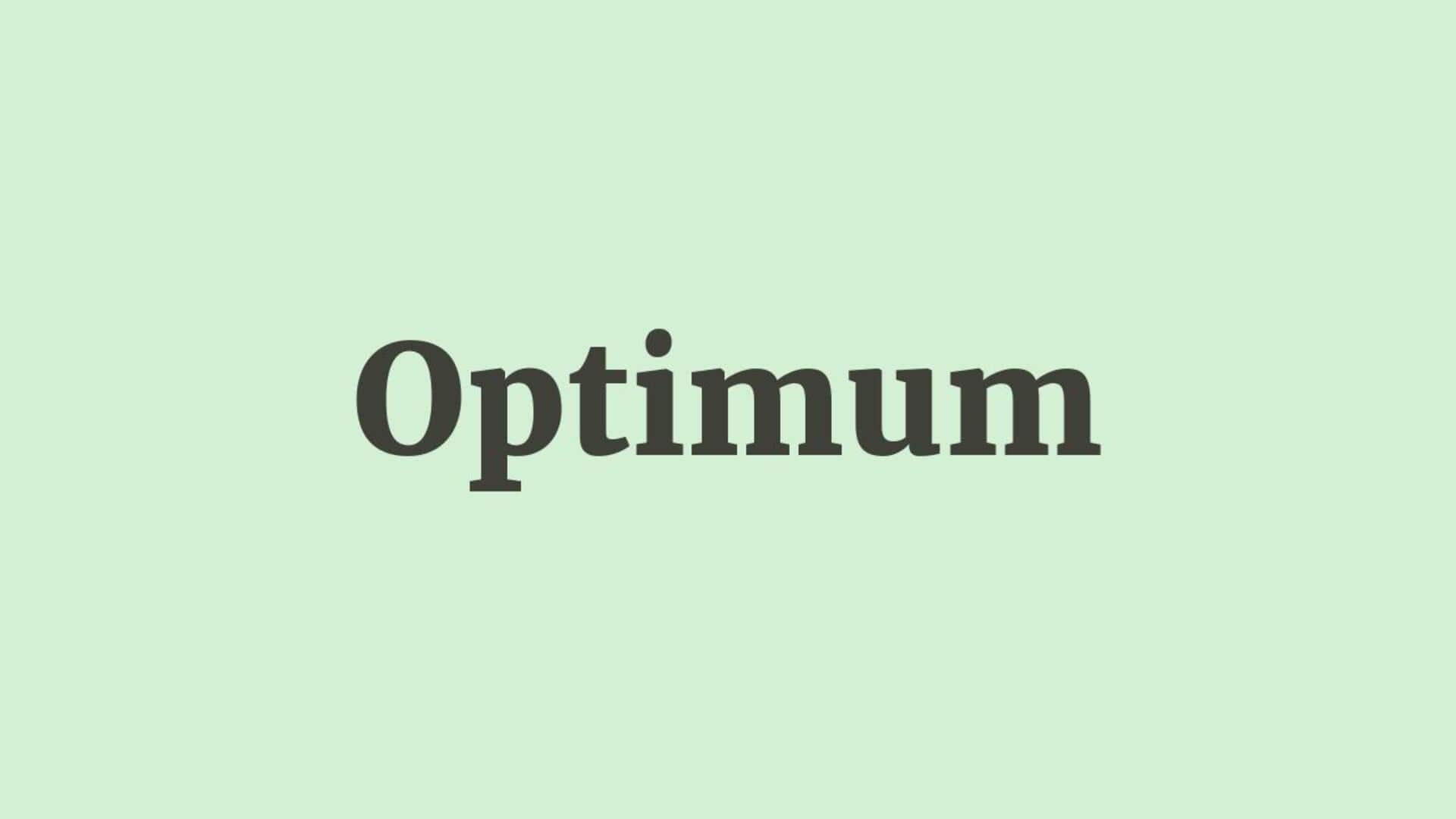 Word of the Day: Optimum