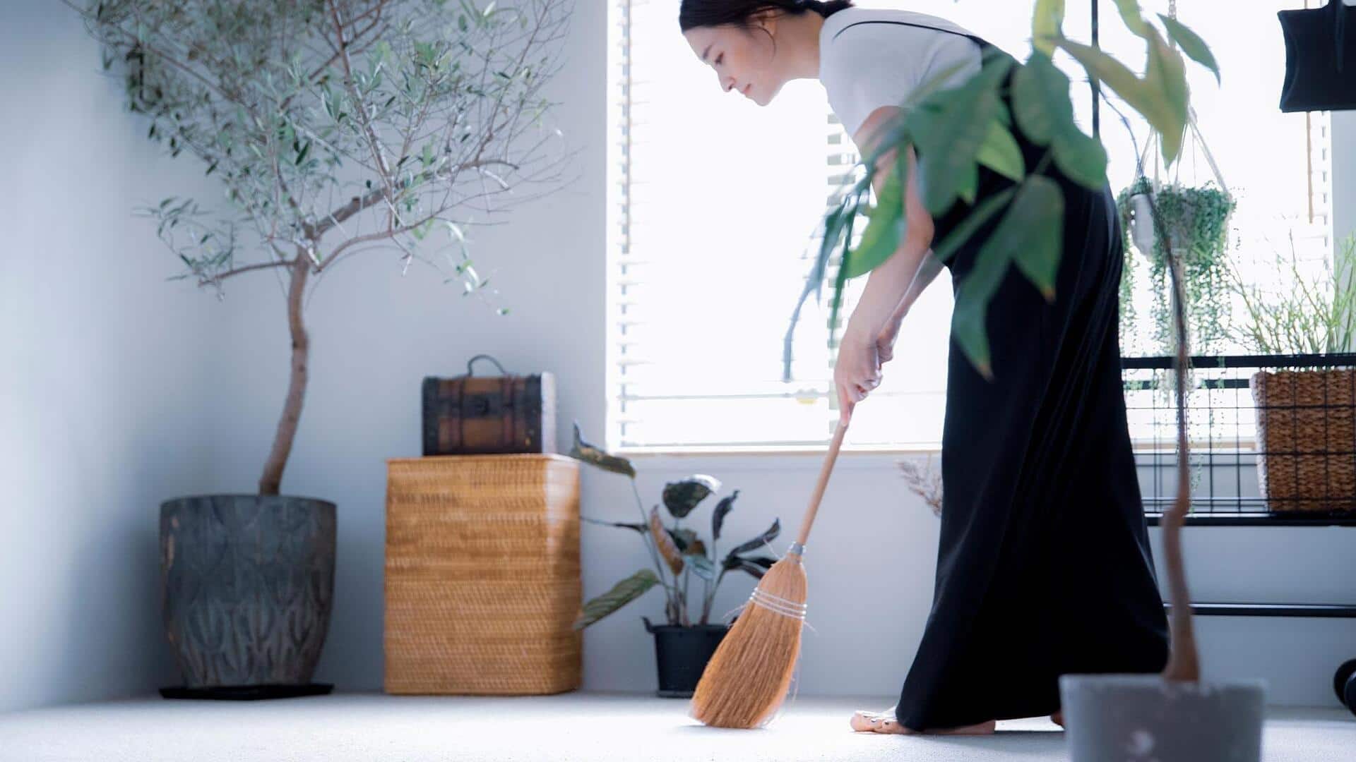 Floor sweeping is a great way to reduce stress