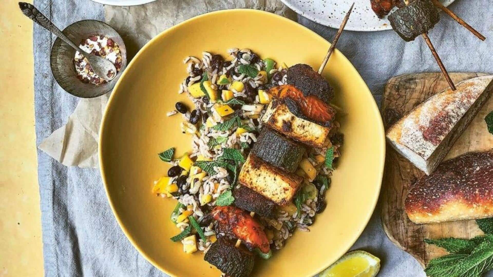 Jamaican jerk tofu skewers: A vegan delight